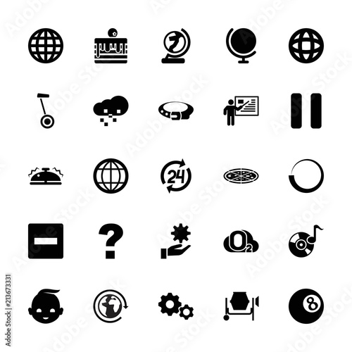 Collection of 25 round filled icons