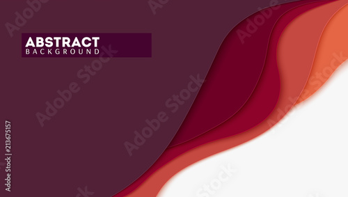 Abstract paper cut forms, multi layers design. Vector wavy forms. Cover layout with cut out paper shapes. Poster with design of text, 3D illustration. Background for cover, book, leaflet, flyers.