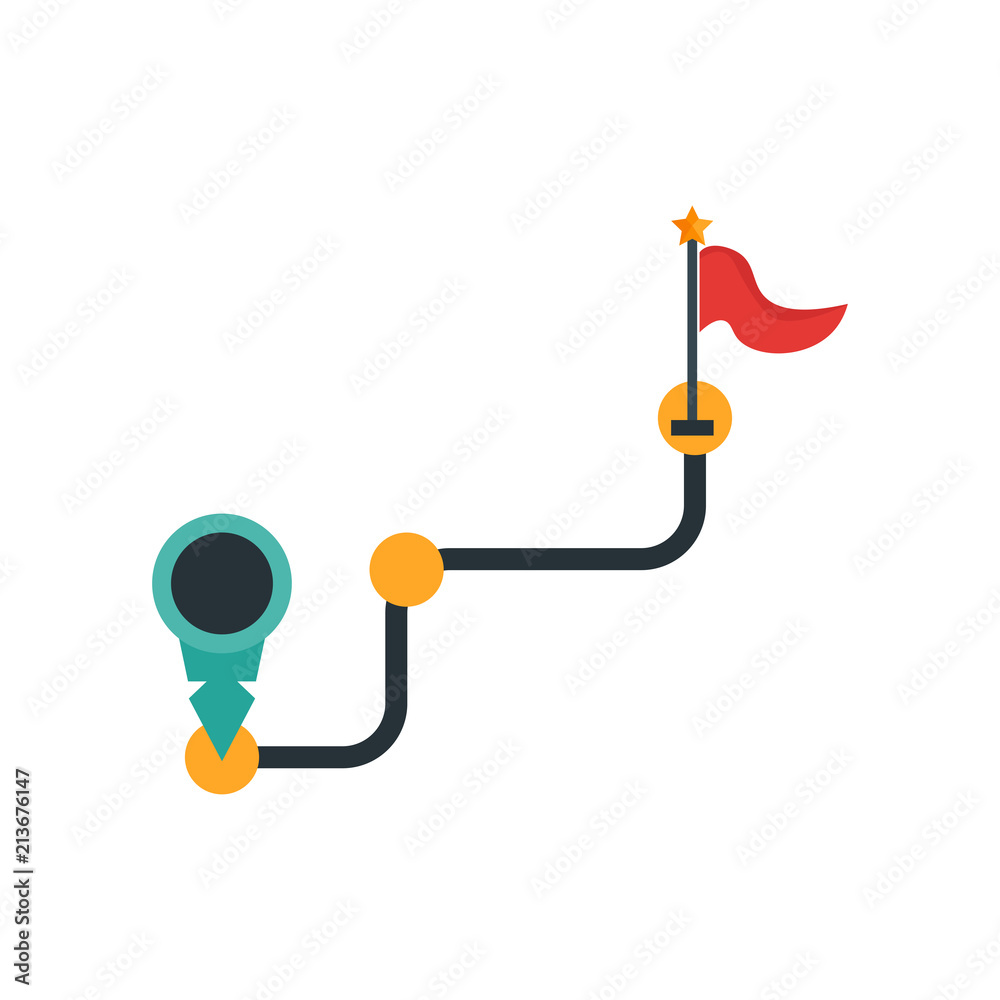 Route icon vector sign and symbol isolated on white background, Route