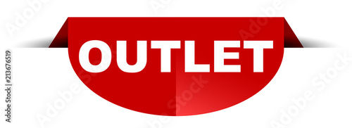 red vector round banner outlet