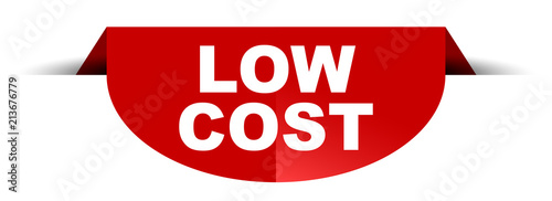 red vector round banner low cost