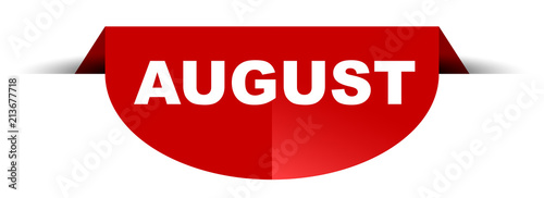 red vector round banner august