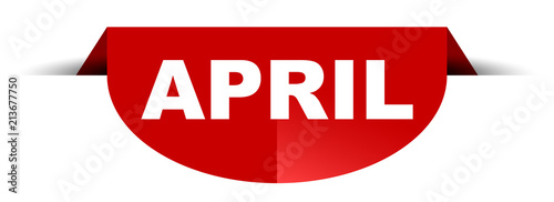 red vector round banner april