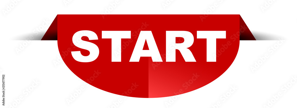 red vector round banner start red vector round banner start