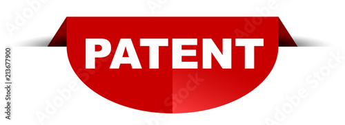 red vector round banner patent
