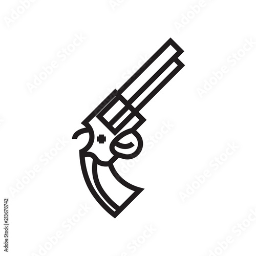 Revolver icon vector sign and symbol isolated on white background, Revolver logo concept