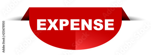 red vector round banner expense