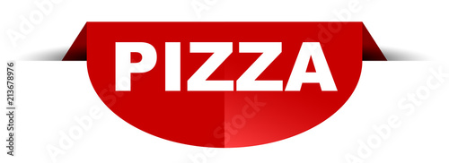 red vector round banner pizza