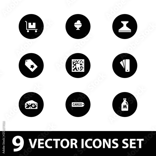 Collection of 9 product filled icons
