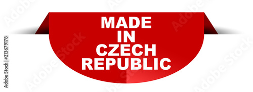 red vector round banner made in czech republic