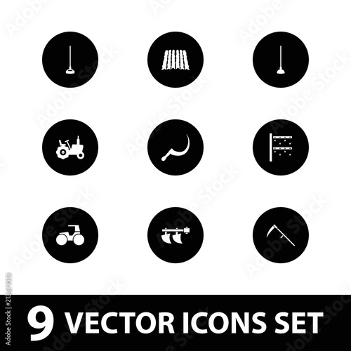 Collection of 9 field filled icons