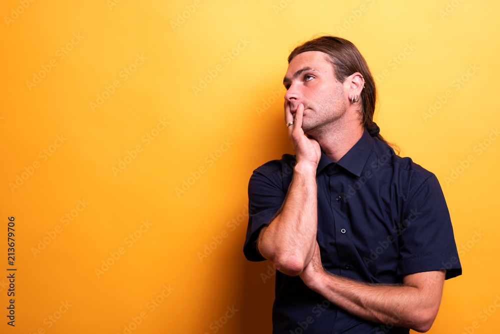 Male portrait wondering Male portrait wondering
