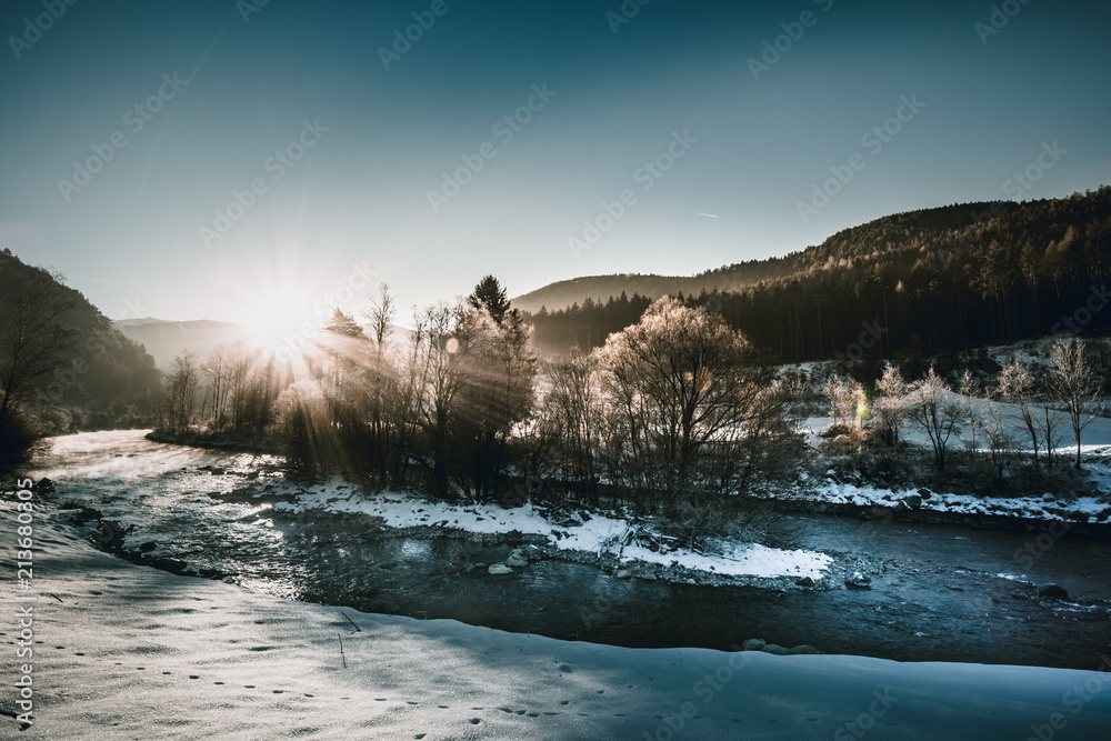 Sonnenaufgang im Winter