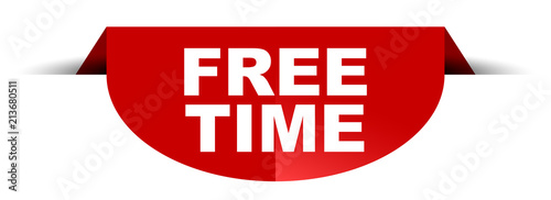 red vector round banner free time