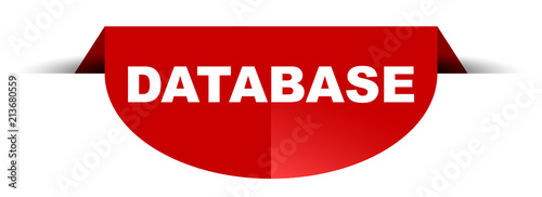 red vector round banner database