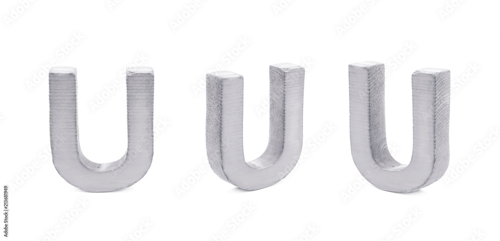 Single sawn wooden letter isolated Single sawn wooden letter isolated