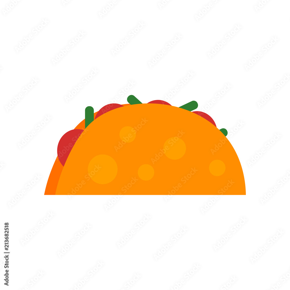 Taco icon vector sign and symbol isolated on white background, Taco logo concept Taco icon vector sign and symbol isolated on white background, Taco logo concept