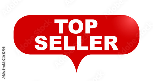 red vector bubble banner top seller