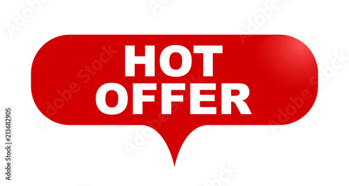 red vector bubble banner hot offer
