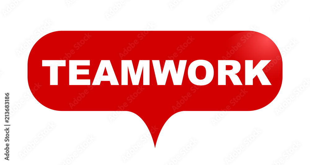 red vector bubble banner teamwork