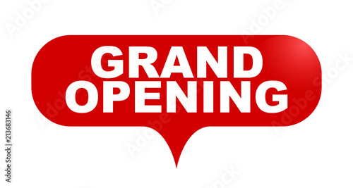 red vector bubble banner grand opening