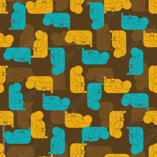 Whiner pattern. Whiny background. Sad Man Crying. Moaner ornament. downer sigh-face Vector texture