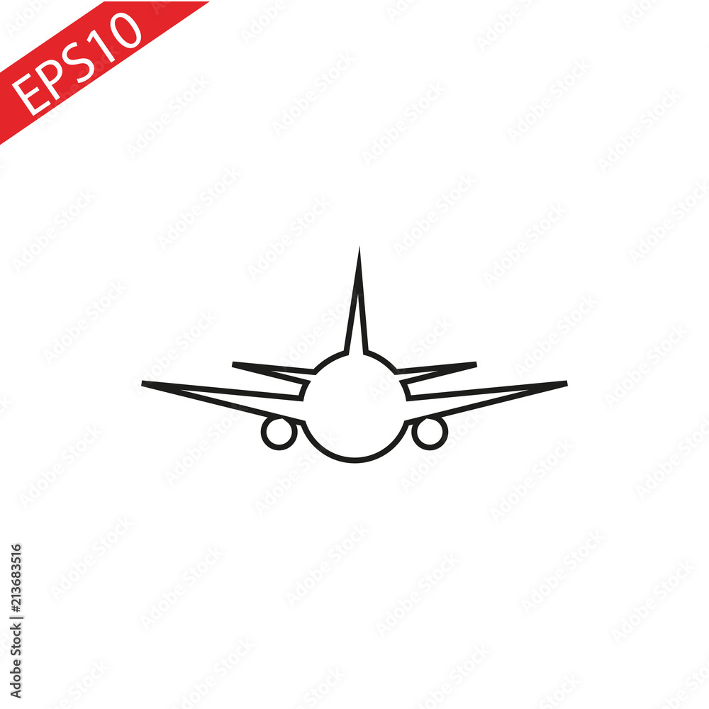 Airplane line icon, outline vector sign, linear style pictogram isolated on white. Plane front symbol, logo illustration. Editable stroke. Pixel perfect graphics Airplane line icon, outline vector sign, linear style pictogram isolated on white. Plane front symbol, logo illustration. Editable stroke. Pixel perfect graphics