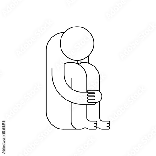Whiner icon. Whiny sign. Sad Man Crying. Moaner symbol. downer sigh-face Vector illustration