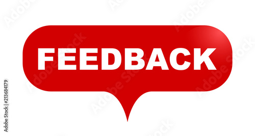 red vector bubble banner feedback
