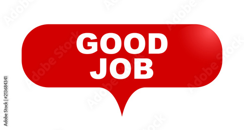 red vector bubble banner good job