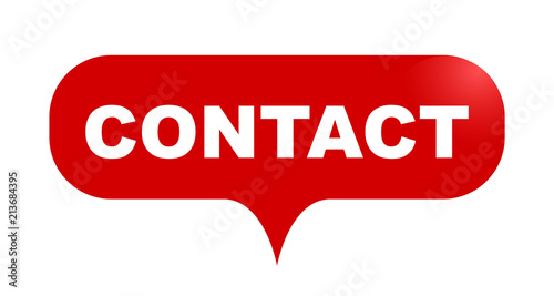 red vector bubble banner contact