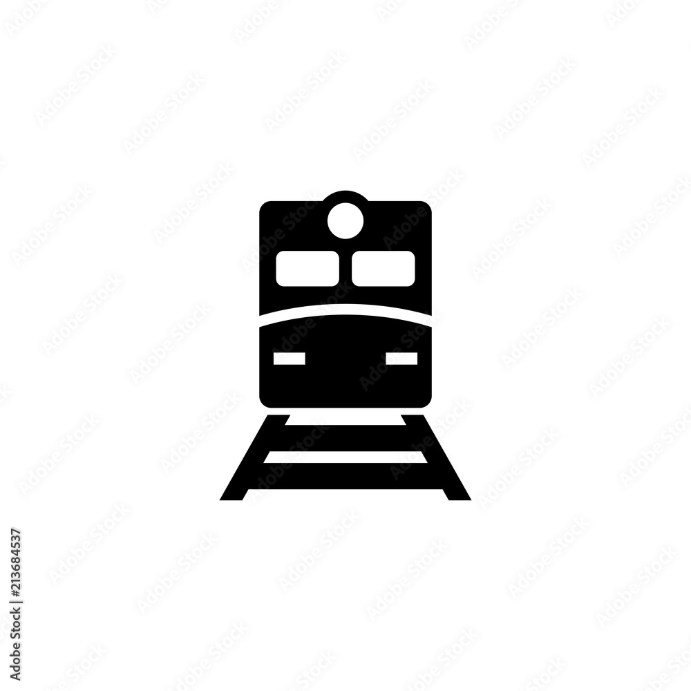 Fototapeta premium Metro Train. Flat Vector Icon illustration. Simple black symbol on white background. Metro Train sign design template for web and mobile UI element