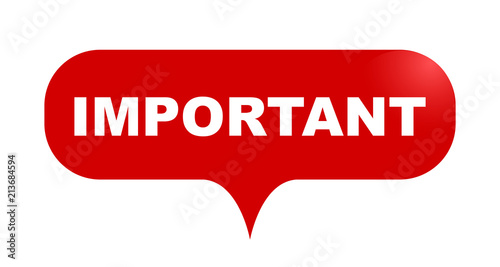 red vector bubble banner important