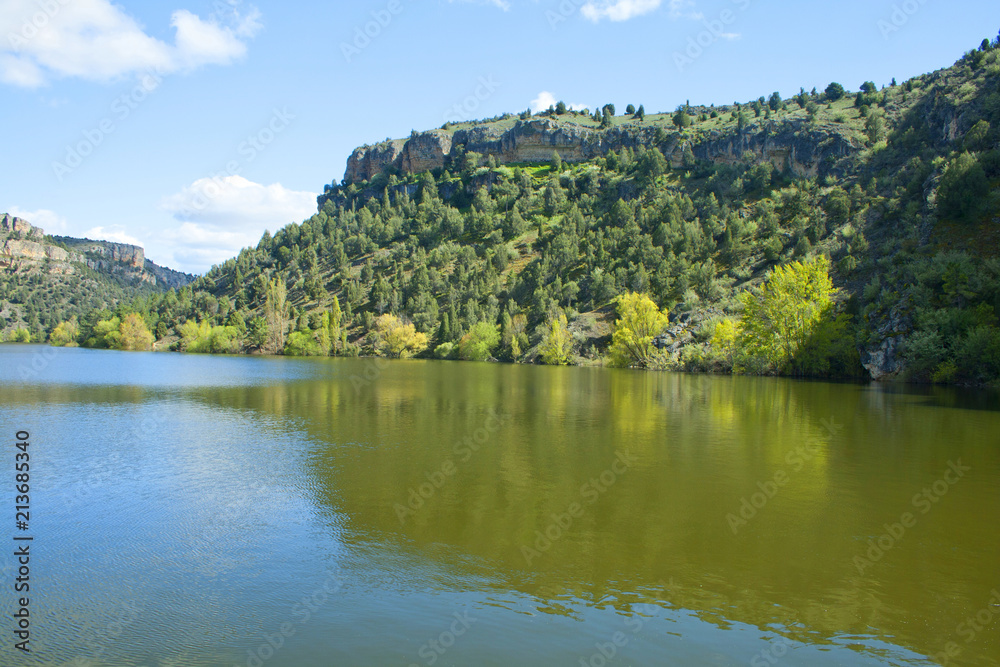 Reservoir in the Duratón meanders, Scenic Lake Reservoir in the Duratón meanders, Scenic Lake