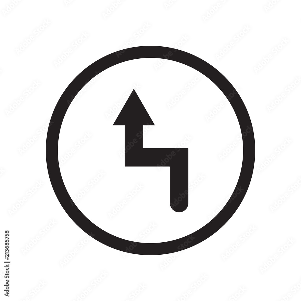 Left Bend icon vector sign and symbol isolated on white background, Left Bend logo concept Left Bend icon vector sign and symbol isolated on white background, Left Bend logo concept