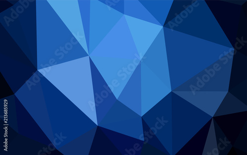 Dark BLUE vector triangle mosaic template.
