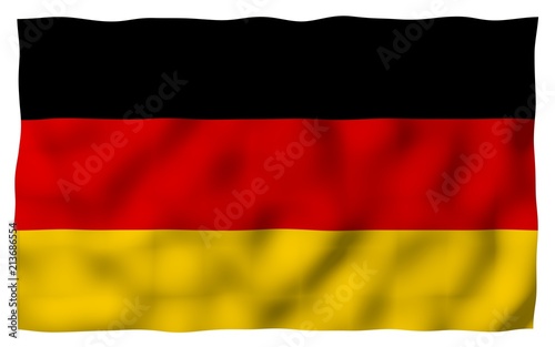 Flag of Germany. Wide format 3D illustration. State symbol of the Federal Republic of Germany. 3D rendering