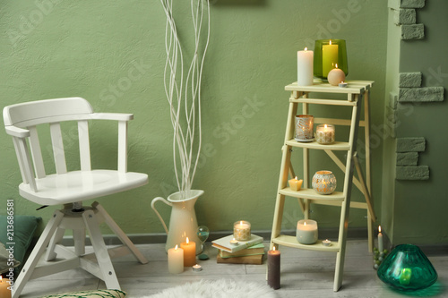 Cozy room decorated with bu...