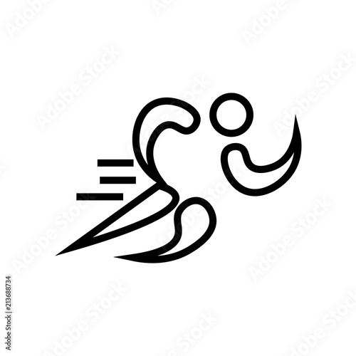 Fototapeta Naklejka Na Ścianę i Meble -  Running icon vector sign and symbol isolated on white background, Running logo concept
