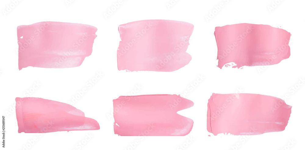 Vector pink paint smear stroke stain set. Abstract pink glittering textured art illustration. Acrylic Texture Paint Stain Illustration. Hand drawn brush strokes vector elements. Acrilyc strokes. Vector pink paint smear stroke stain set. Abstract pink glittering textured art illustration. Acrylic Texture Paint Stain Illustration. Hand drawn brush strokes vector elements. Acrilyc strokes.