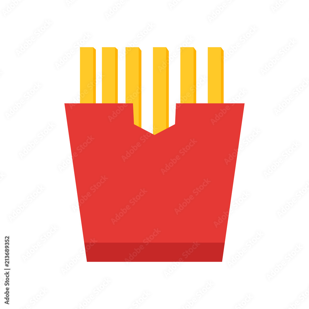 French fries icon vector sign and symbol isolated on white background, French fries logo concept