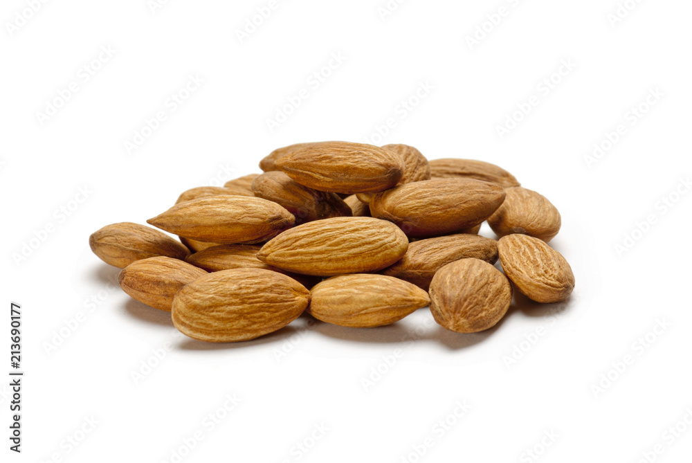 Almonds isolated on white background Almonds isolated on white background