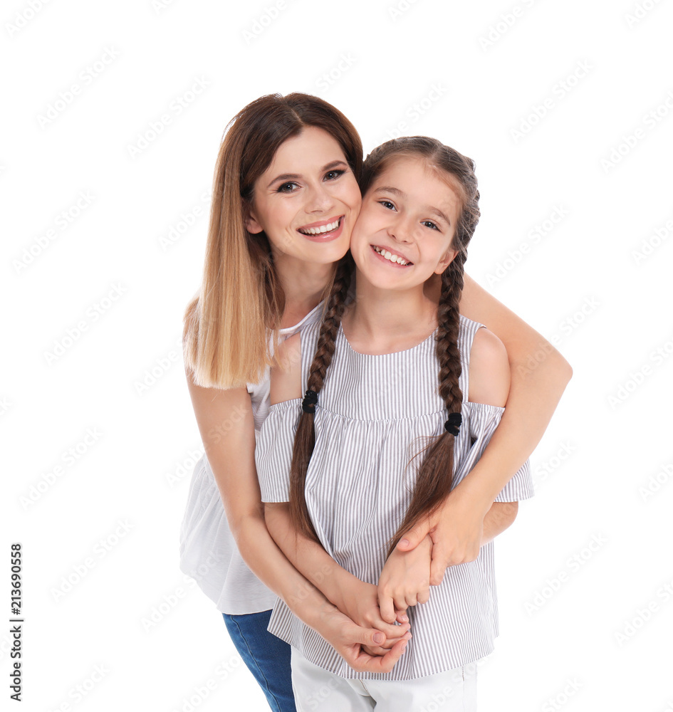 Mother with child on white background. Happy family Mother with child on white background. Happy family
