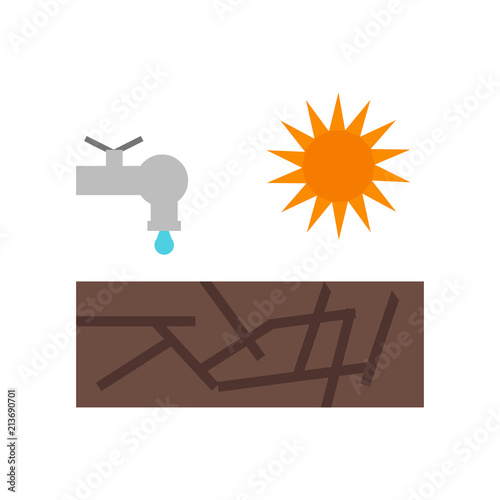 Drought icon vector sign and symbol isolated on white background, Drought logo concept