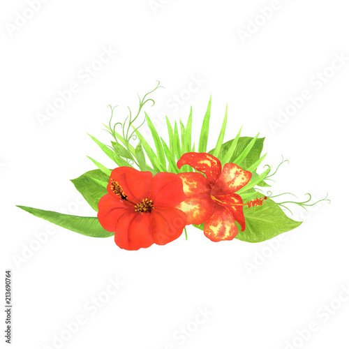 Bouquet hand draw floral botanical graphic isolated watercolor i