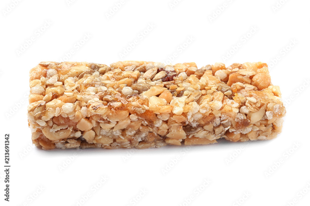 Grain cereal bar on white background. Healthy snack Grain cereal bar on white background. Healthy snack