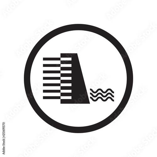 Dam icon vector sign and symbol isolated on white background, Dam logo concept
