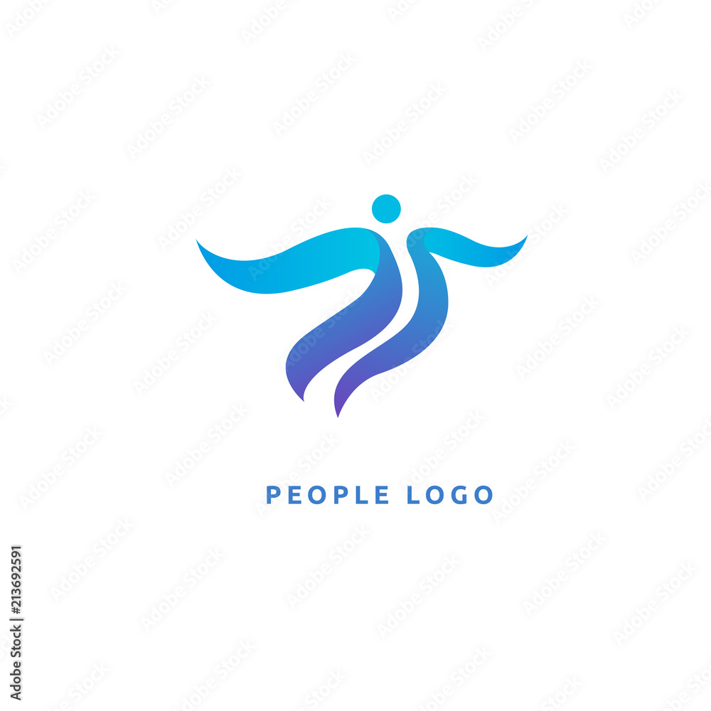 Abstract athlete logo icon vector design. Gym, sports games, fitness, business, trainer vector logo