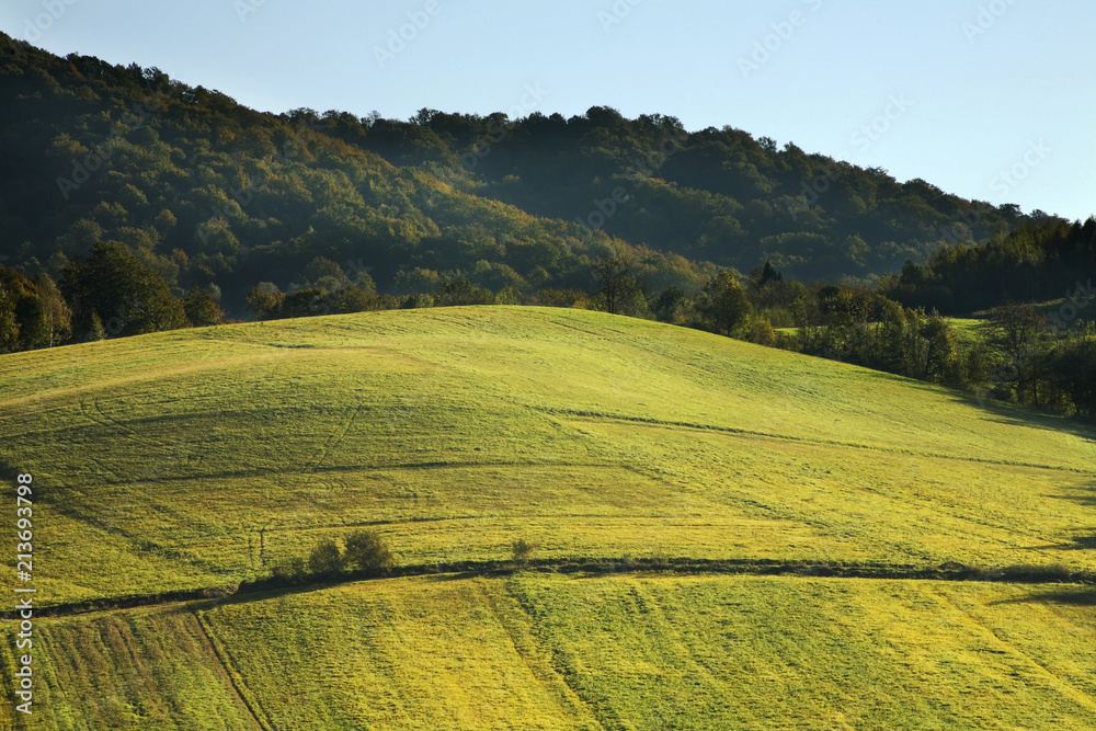 Landscape near Terka village. Subcarpathian voivodeship. Poland