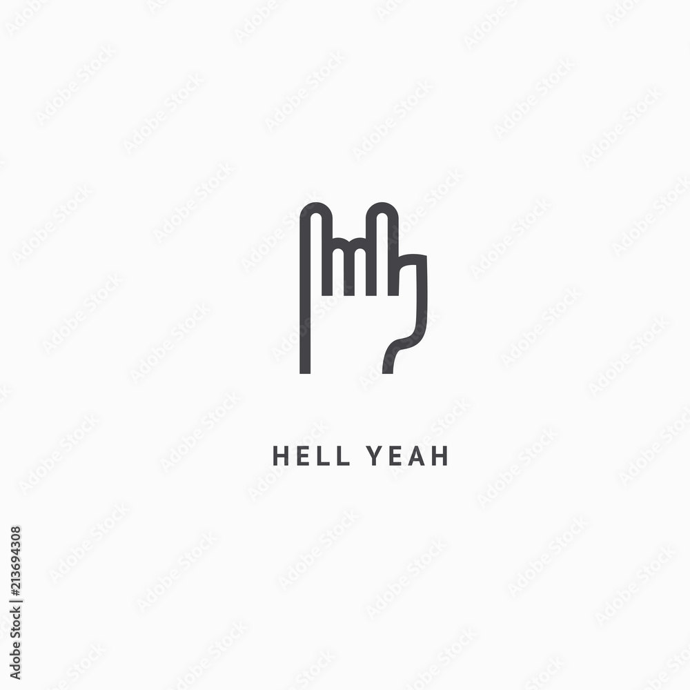 Rock hand icon thin line for web and mobile, modern minimalistic flat design. Vector icon with dark grey outline. Hand logo. Rock hand icon thin line for web and mobile, modern minimalistic flat design. Vector icon with dark grey outline. Hand logo.